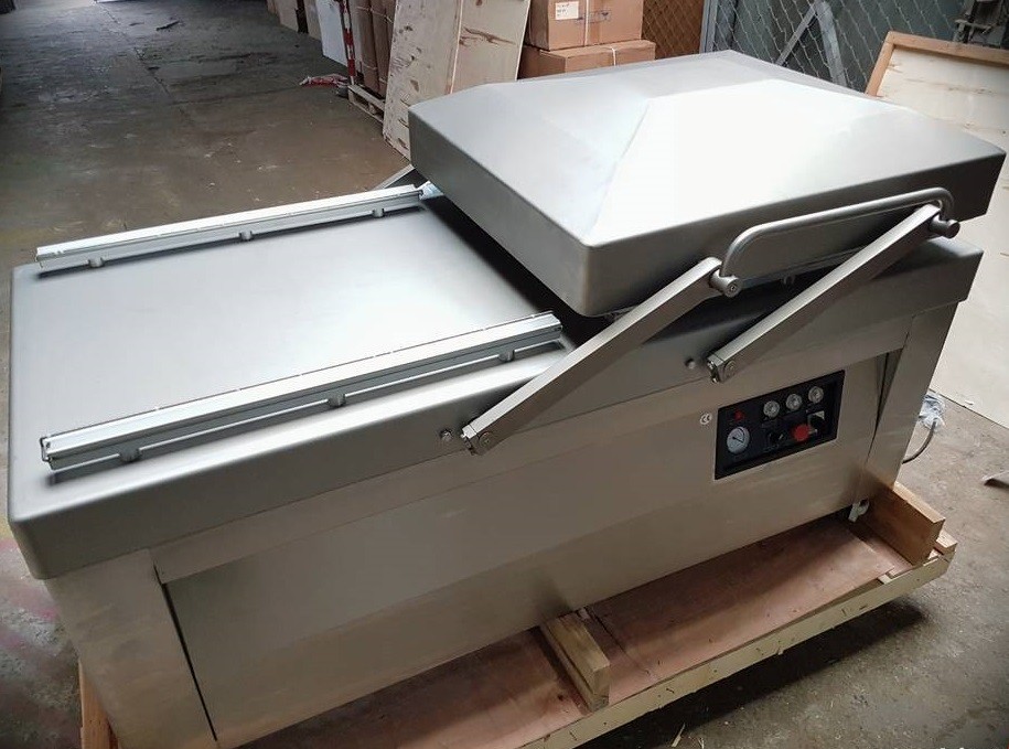 Напольный вакуумный упаковщик Hualian HVC-820S/2B (нерж.) от экспертов компании ПРОФВАКУУМ